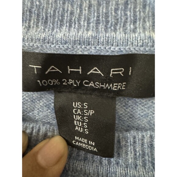 Tahari Cashmere Sweater Womens Small Blue - Picture 2 of 3